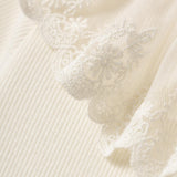 Maglia In Caldo Cotone Millerighe Con Pizzo Bambina NAME IT 13221616