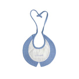 Weißes und hellblaues Baumwolllätzchen für Neugeborene NINNAOH I23246