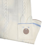 Coperta In Lana 100% Con Trecce Panna Neonato BIMBALO' 6761