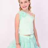 Top In Maglia Monospalla Con Tulle Bambina ANGEL'S FACE REESE