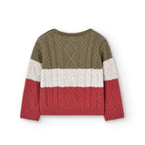 Warmer Baumwollpullover mit Zöpfen für Jungen BOBOLI 337036