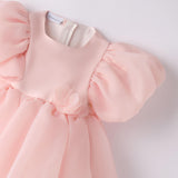 Abito Elegante Mezza Manica In Organza Bambina SARABANDA 8261