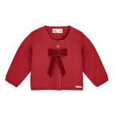 Cardigan In Caldo Cotone Con Fiocco In Velluto Neonata CONDOR 55505