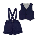 Completo Con Bermuda E Panciotto In Misto Lino Bambino A&J A&J325