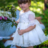 Abito Elagante Cerimonia Con Culotte In Cotone Panna Neonata MIMOSA AMANDAM