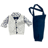 Eleganter 4-teiliger Anzug aus Baumwolle und Leinen für Neugeborene BUFI M0037A