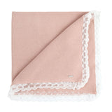 Coperta Scialle In Caldo Cotone Con Pizzo A Tombolo Neonata CONDOR 55739