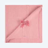 Coperta In Caldo Cotone Con Trecce E Fiocco Neonata CONDOR 55704