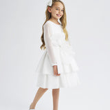 Abito Elegante Smanicato Con Fiocco Bambina SARABANDA 8457