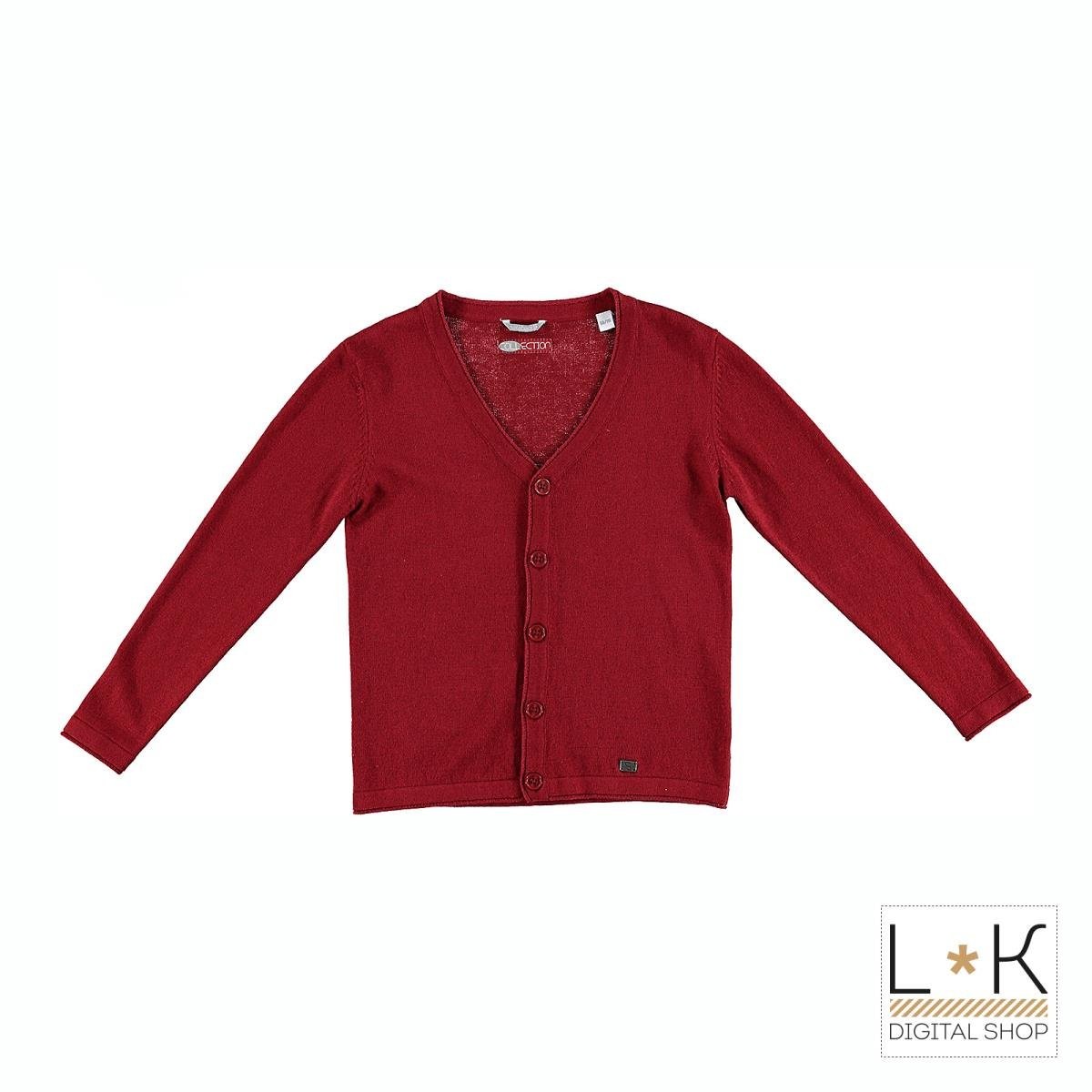 Cardigan in Misto Lana Bordeaux Bambino Sarabanda R311 - SARABANDA - LuxuryKids