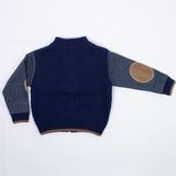 Cardigan In Misto Lana Con Zip Blu Con Alamari Neonato Dr Kid 501 - DR.KID - LuxuryKids