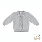 Cardigan in Misto Lana Grigio Neonato Minibanda R616 - MINIBANDA - LuxuryKids