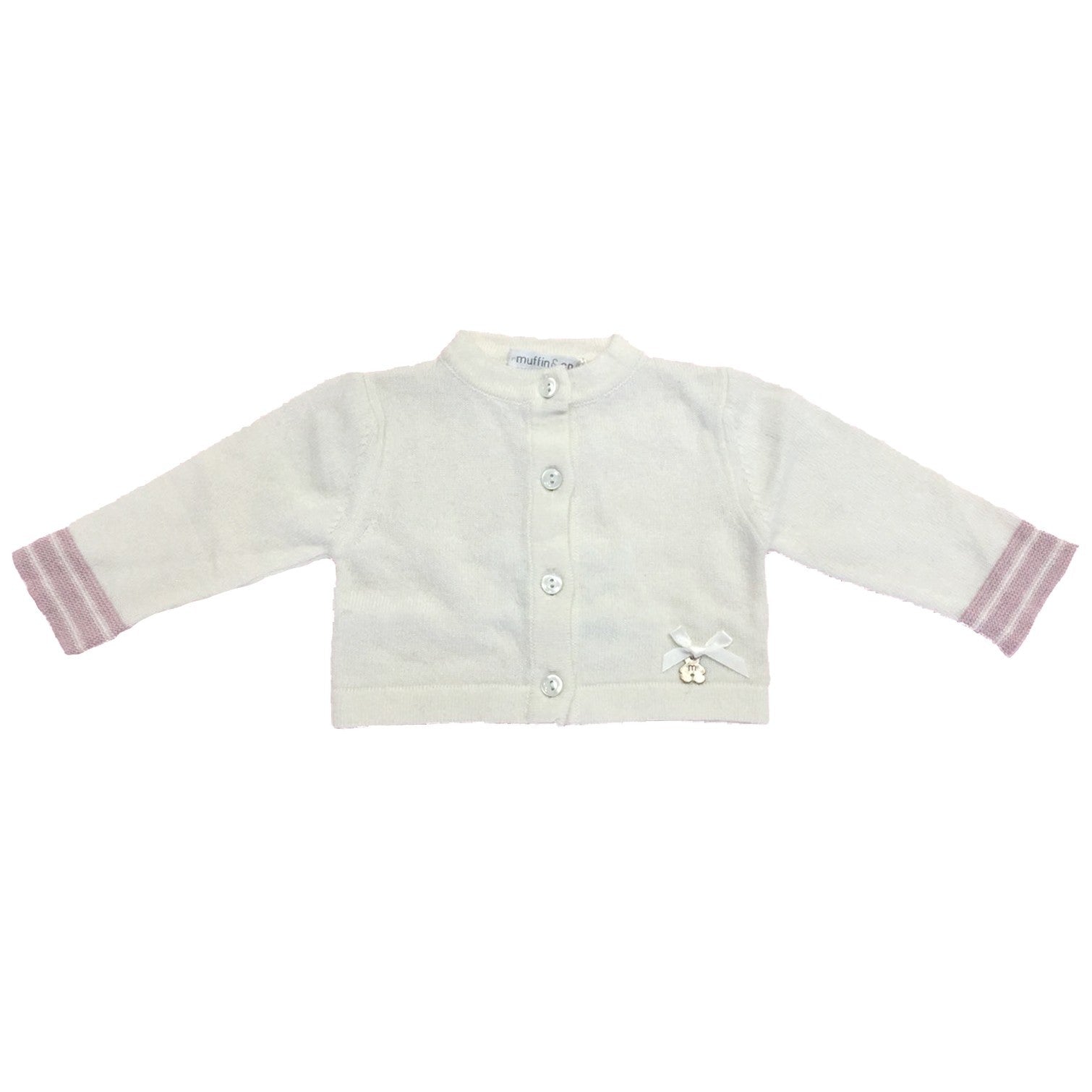 Cardigan in Misto Lana Panna in Tinta Unita Neonata Muffin&Co 6830 - MUFFIN&CO - LuxuryKids