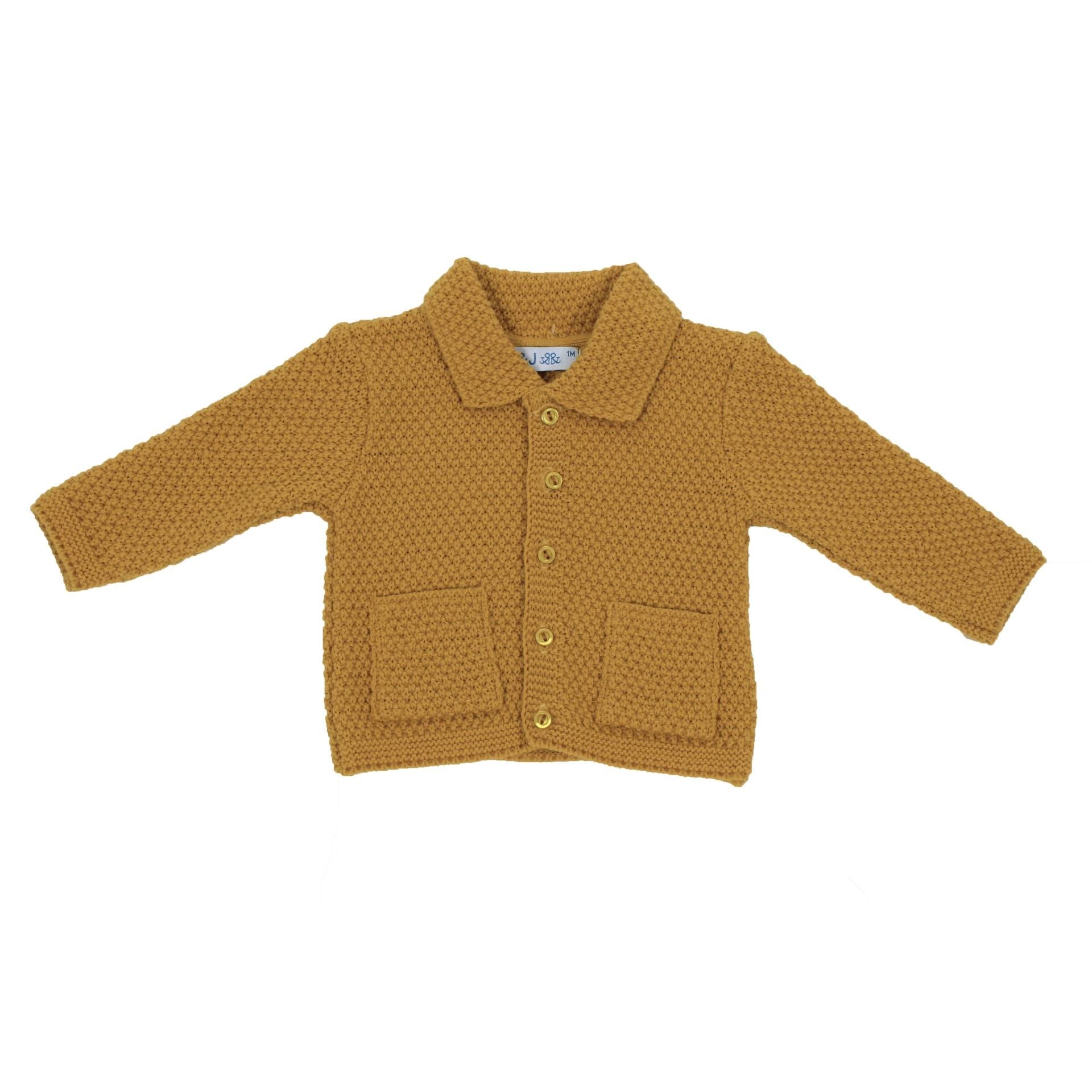 Cardigan In Tinta Unita Grigio neonata A&J 480 - A&J - LuxuryKids