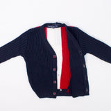 Cardigan Misto Lana Blu e Nero Bambino Manuell&Frank MF4156B - MANUELL&FRANK - LuxuryKids
