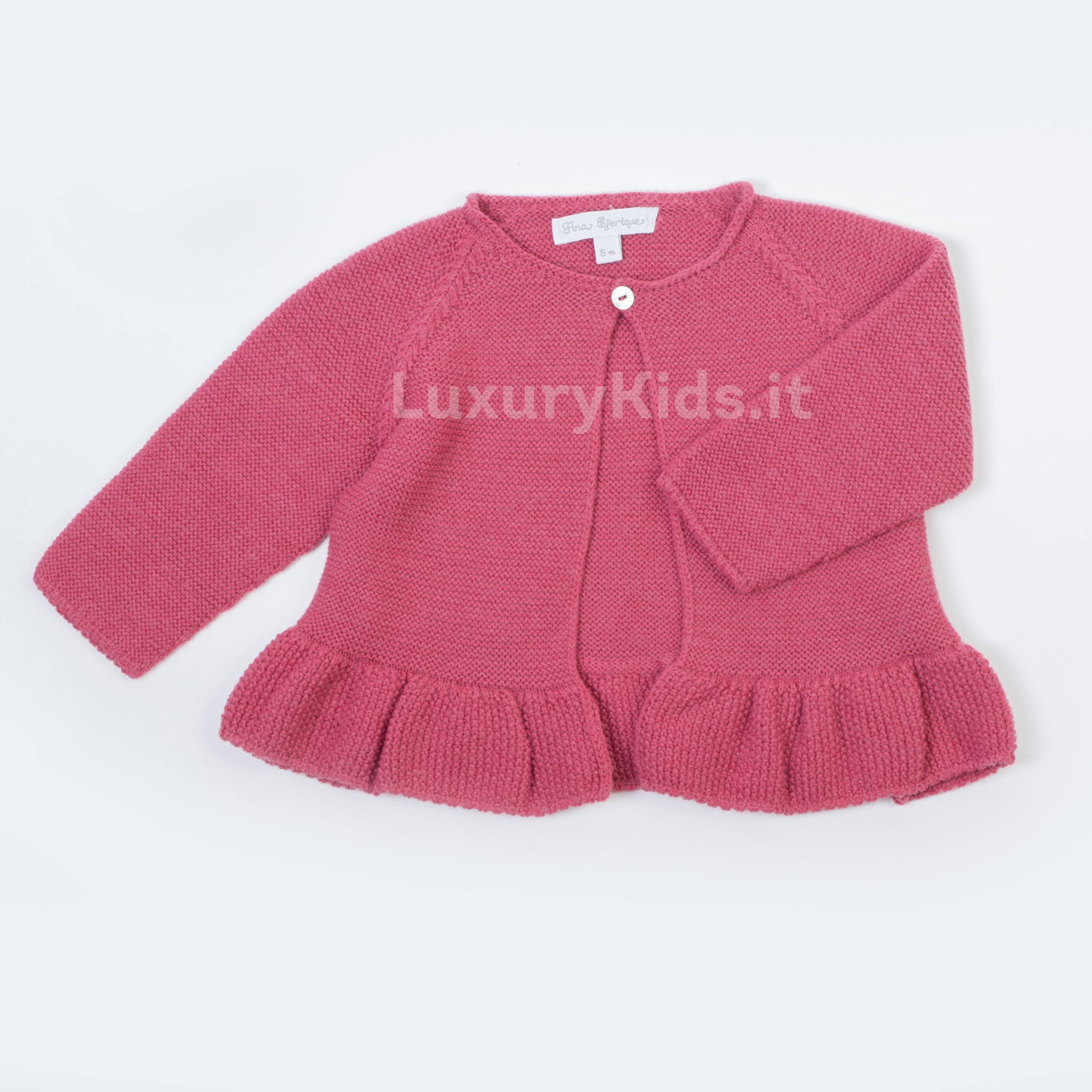 Cardigan misto lana Rosso  Neonata FINA EJERIQUE O18A90H05 - Fina Ejerique - LuxuryKids