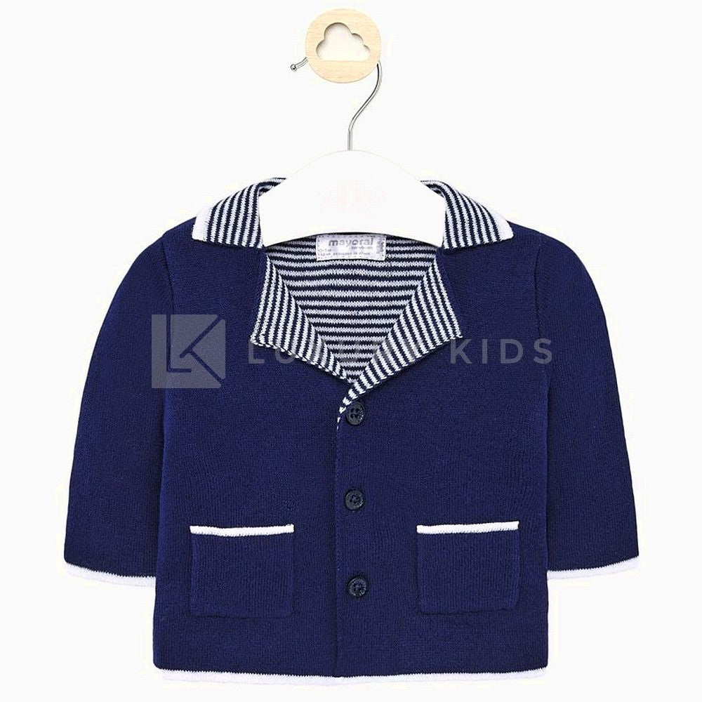 Cardigan Modello Giacca Filo  Blu Neonato Mayoral 1448 - MAYORAL - LuxuryKids