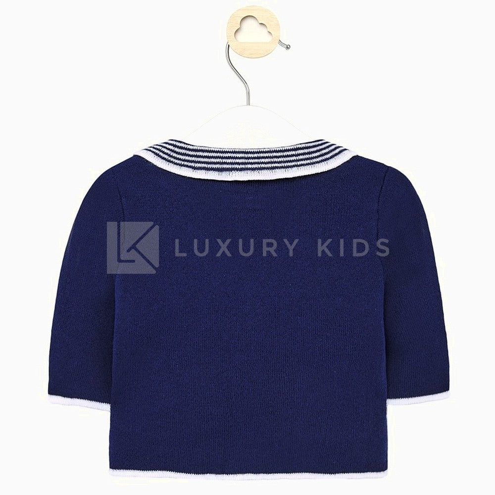 Cardigan Modello Giacca Filo  Blu Neonato Mayoral 1448 - MAYORAL - LuxuryKids