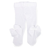 Collant In Microfibra Con Fiocco Bianca Bambina CARLOMAGNO 1023 - CARLOMAGNO - LuxuryKids