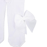 Collant In Microfibra Con Fiocco Bianca Bambina CARLOMAGNO 1023 - CARLOMAGNO - LuxuryKids