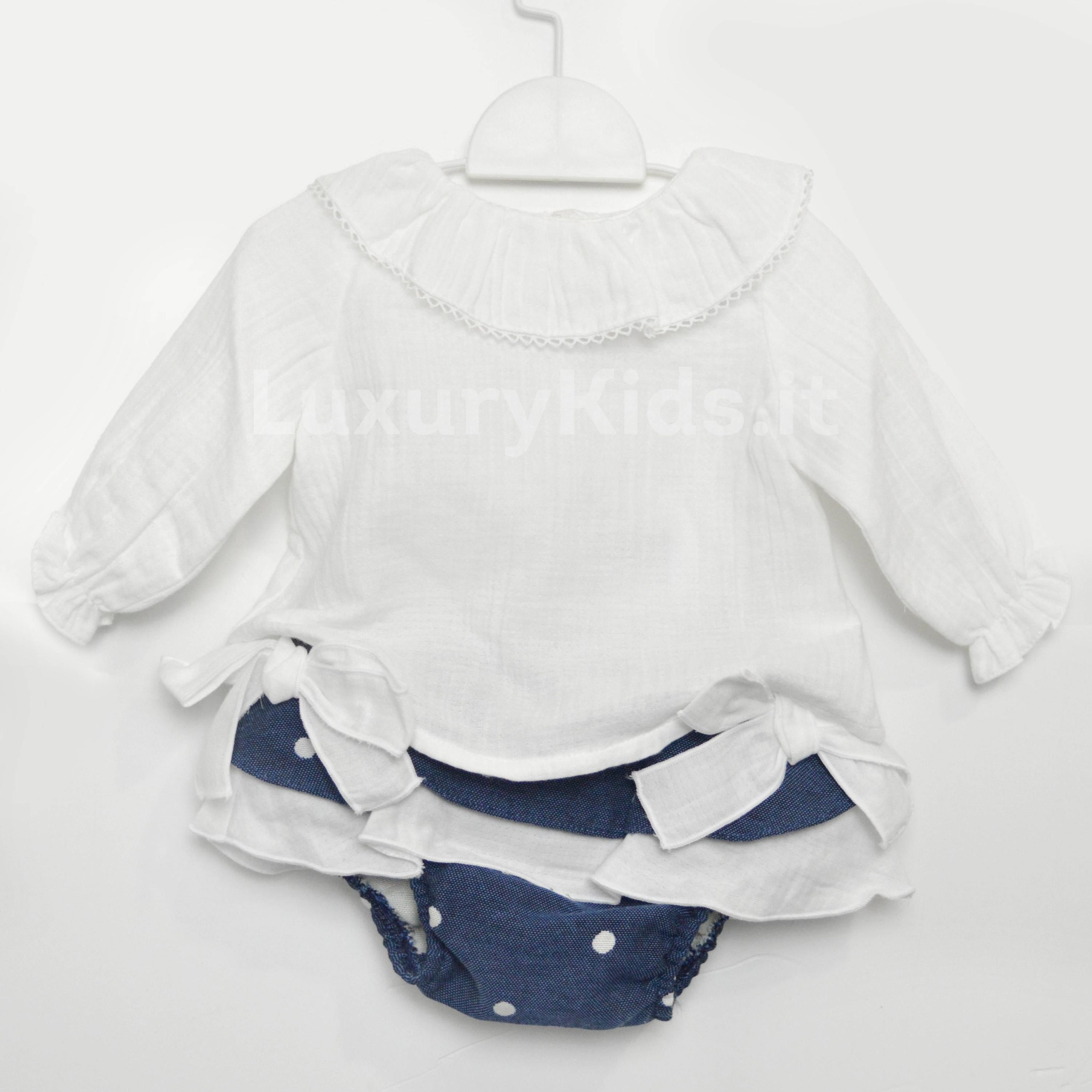 Completo  con culotte Neonata Bianco FINA EJERIQUE O18A1214 - Fina Ejerique - LuxuryKids