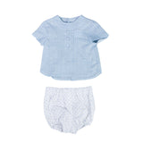 Completo Camicia e Culotte Celeste Neonato DEL SUR 0034 - DEL SUR - LuxuryKids
