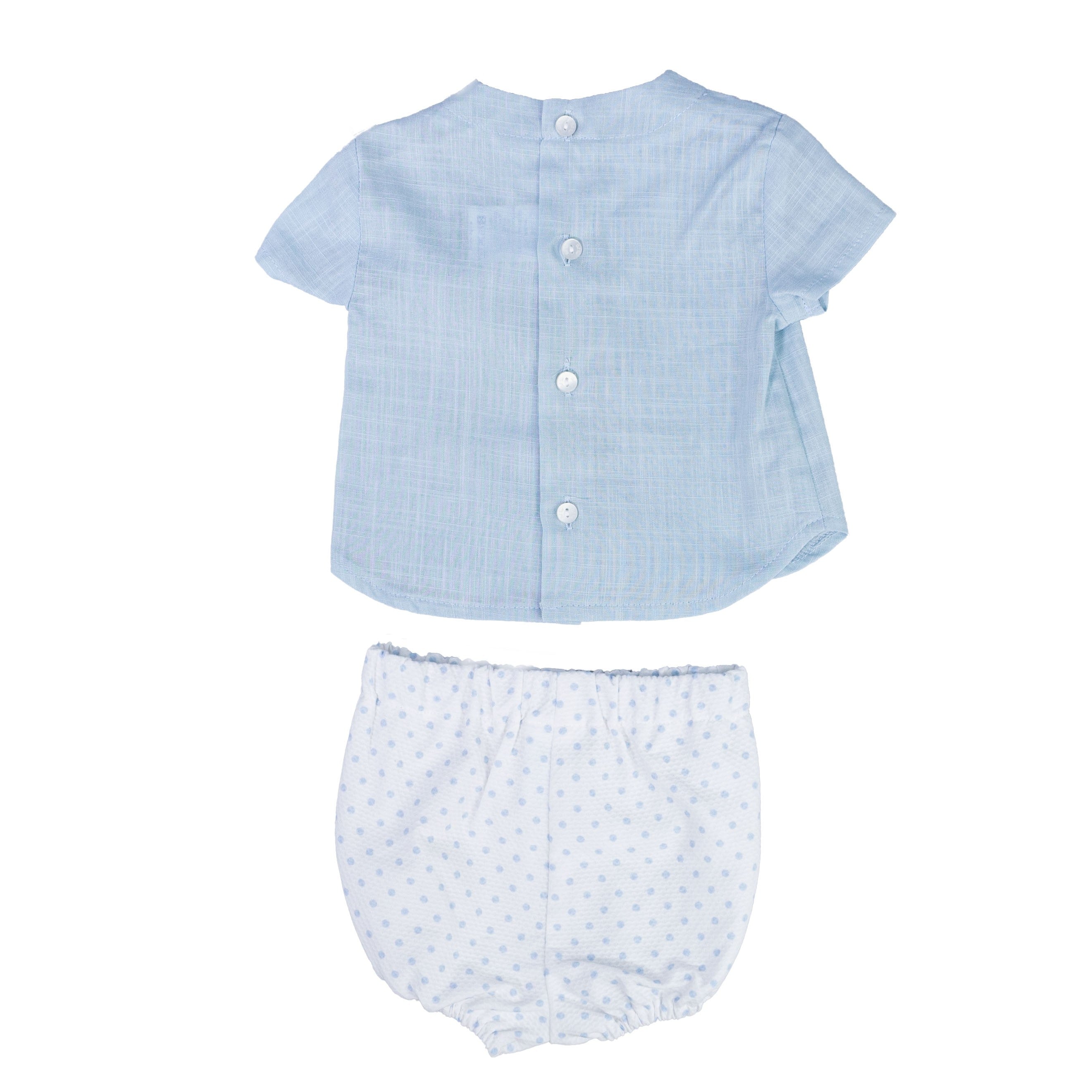 Completo Camicia e Culotte Celeste Neonato DEL SUR 0034 - DEL SUR - LuxuryKids