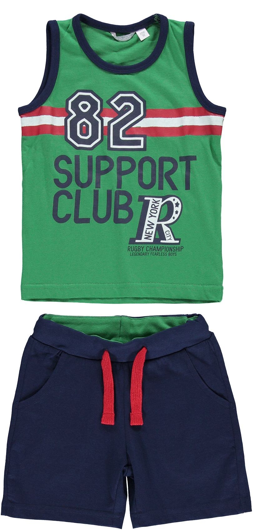 Completo Con Canotta E Pantaloncino In Cotone Verde Neonato Sarabanda W731 - SARABANDA - LuxuryKids