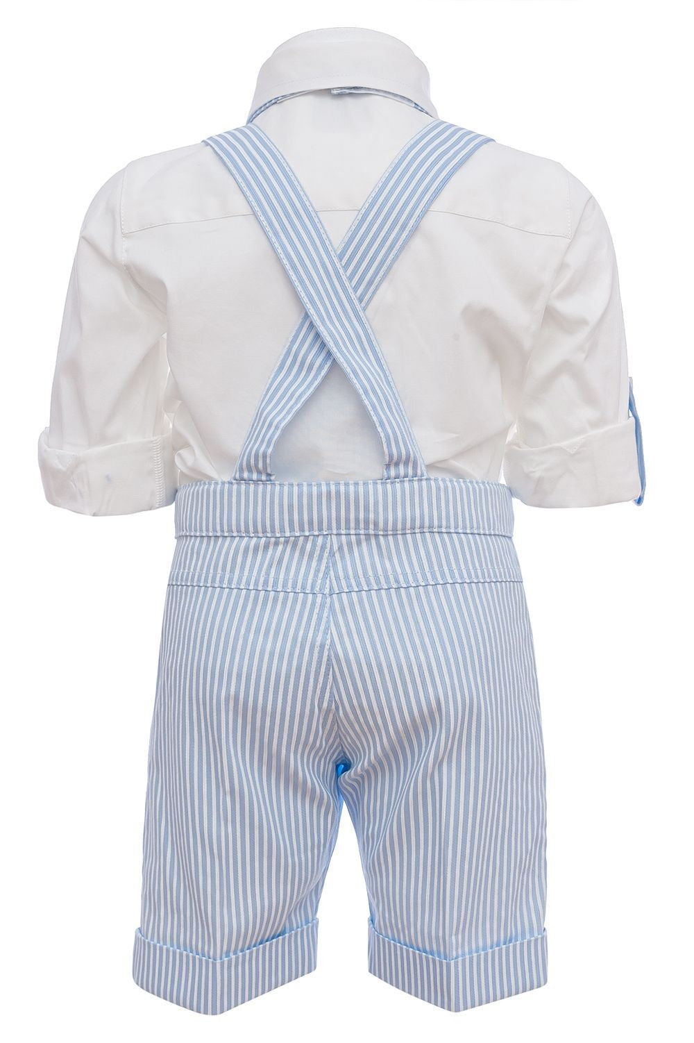 Completo Elegante in Cotone Fantasia a Righe Celeste-Bianco BUFI B5111A - BUFI - LuxuryKids