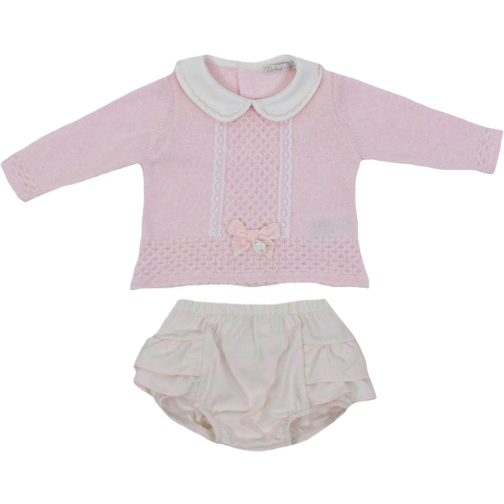 Completo Maglioncino Lana e Cashmire con Culotte Rosa Neonata Dr Kids 127 - DR.KID - LuxuryKids