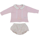 Completo Maglioncino Lana e Cashmire con Culotte Rosa Neonata Dr Kids 127 - DR.KID - LuxuryKids