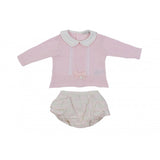 Completo Maglioncino Lana e Cashmire con Culotte Rosa Neonata Dr Kids 127 - DR.KID - LuxuryKids