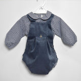 Completo Salopette e Camicia con Fantasia di Stelline Blu Per Neonato Paloma de la O LI8PT2 - PALOMA DE LA O - LuxuryKids