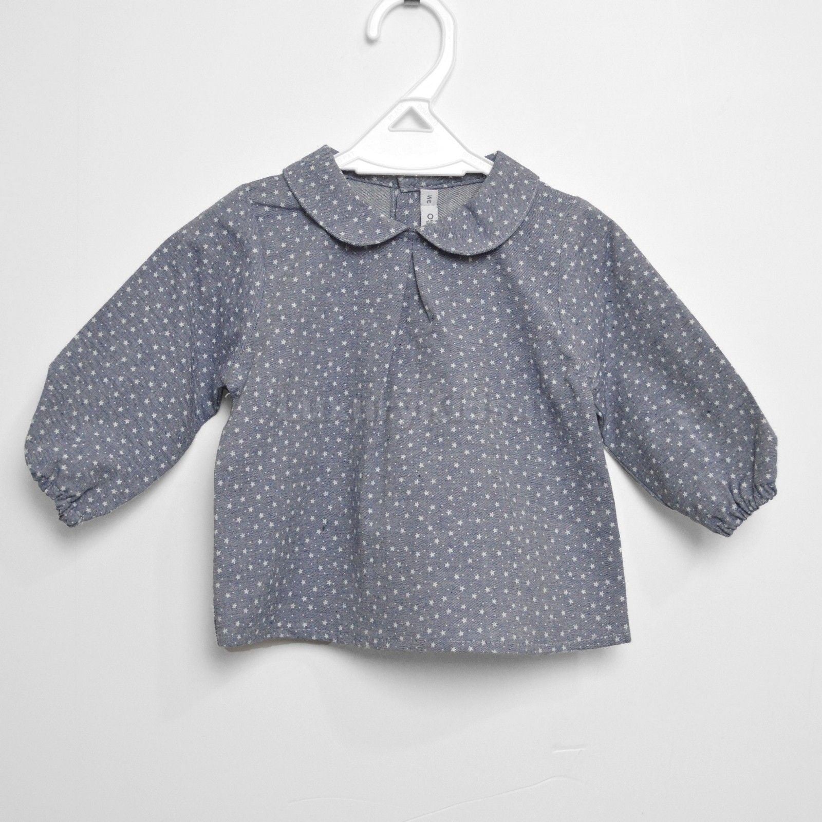 Completo Salopette e Camicia con Fantasia di Stelline Blu Per Neonato Paloma de la O LI8PT2 - PALOMA DE LA O - LuxuryKids