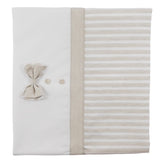 Coperta Imbottita Sfoderabile A Righe Bianco e Beige Neonato NINNAOH E21COP206I - NINNAOH - LuxuryKids