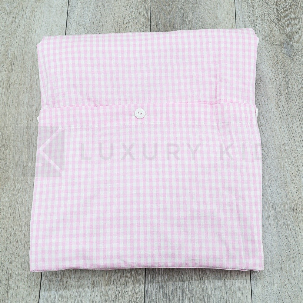 Coperta Imbottita Sfoderabile Fuxia Con Bordo A Quadretti E Fragoline Neonata TETO E TATTA CI3150 - TETO E TATTA - LuxuryKids