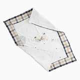 Coperta In Cotone Con Bordi In Tessuto Check Neonata Minibanda J343 - MINIBANDA - LuxuryKids