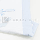Copertina Imbottita Sfoderabile Bianca E Azzurra Con Aereoplanini Neonato La Sartoria Dei Piccoli LC751 - LA SARTORIA DEI PICCOLI - LuxuryKids