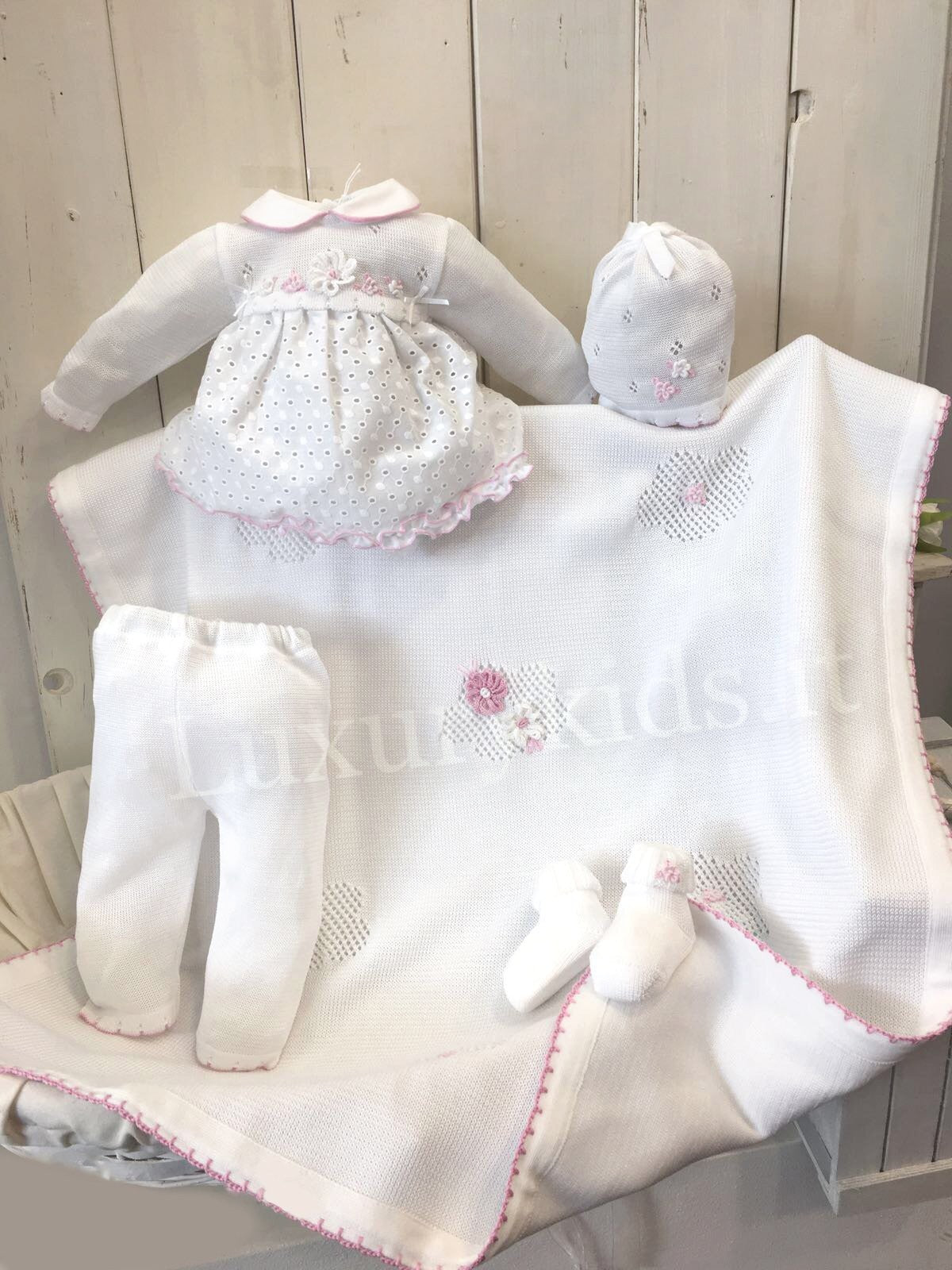 Copertina in Filo Bianco Neonata Primo di Bebè 303.1 - PRIMODI' BEBE' - LuxuryKids