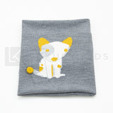 Copertina In Tinta Unita Grigia Con Ricamo Cane Neonato A&J 482 - A&J - LuxuryKids