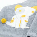 Copertina In Tinta Unita Grigia Con Ricamo Cane Neonato A&J 482 - A&J - LuxuryKids