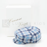 Coppola a Quadri Neonato Blu Creazioni Luana 3156 - CREAZIONI LUANA - LuxuryKids