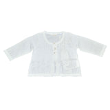 Coprispalle con Ricamo Traforato in cotone Panna Neonata Minibanda Q707 - MINIBANDA - LuxuryKids