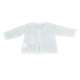 Coprispalle con Ricamo Traforato in cotone Panna Neonata Minibanda Q707 - MINIBANDA - LuxuryKids