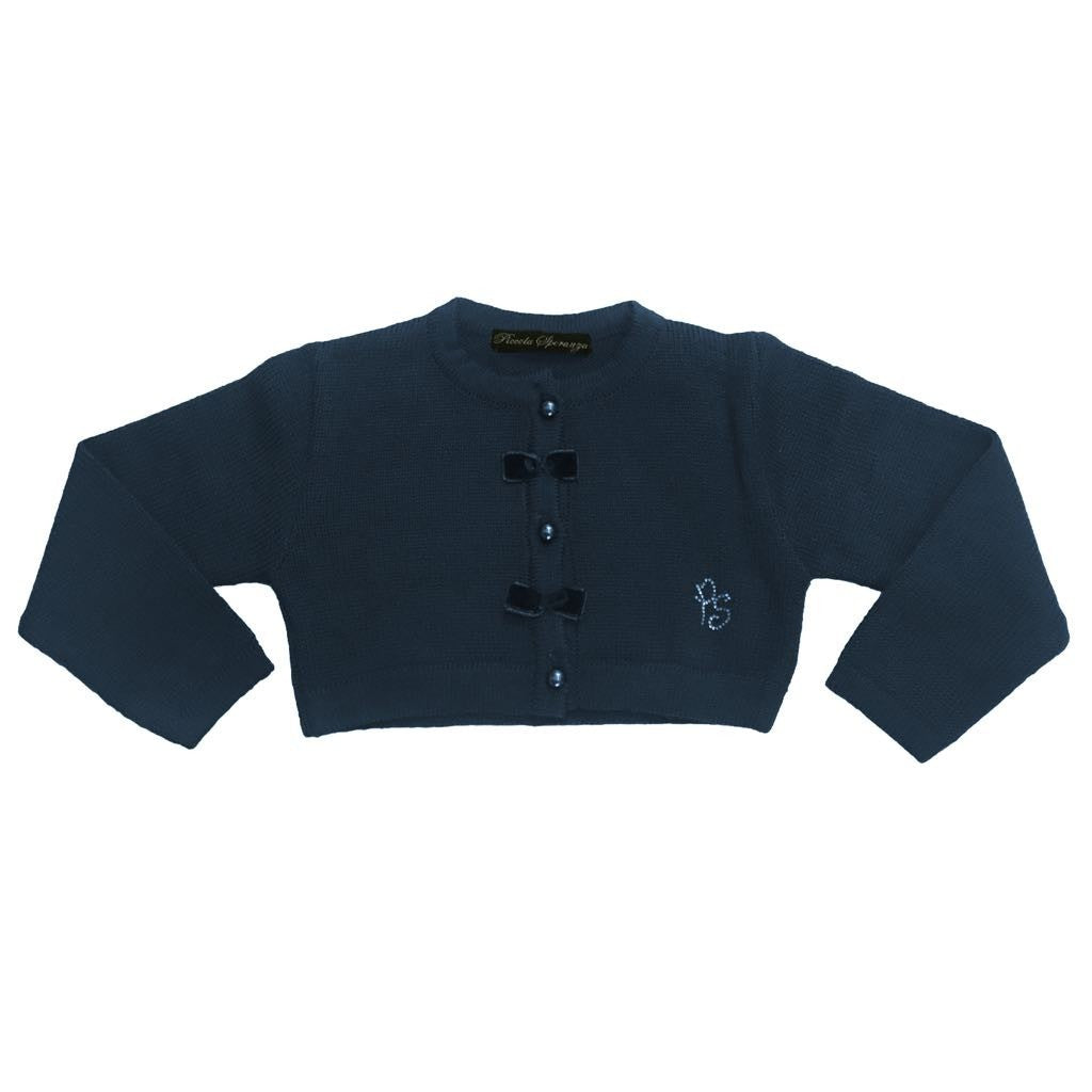 Coprispalle in Misto Lana Blu Neonata Piccola Speranza PS16100 - PICCOLA SPERANZA - LuxuryKids