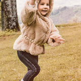 Ecopelliccia Con Cappuccio Beige Neonata Sarabanda R258 - SARABANDA - LuxuryKids