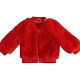 Ecopelliccia Morbida Rossa Con Zip Neonata Minibanda K763 - MINIBANDA - LuxuryKids