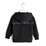Felpa Aperta con Paillettes e Rouches Bambina Nero Sarabanda V214 - SARABANDA - LuxuryKids