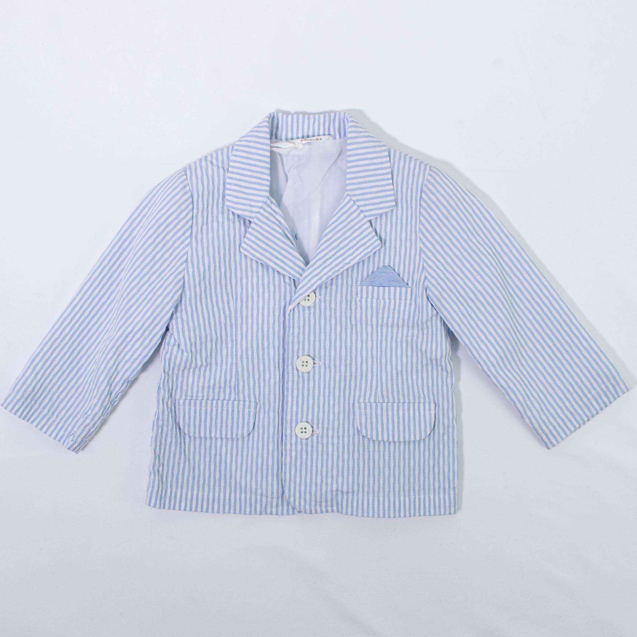 Giacca Elegante a Righe con Pochette Incorporata Neonato Minibanda M658 - MINIBANDA - LuxuryKids