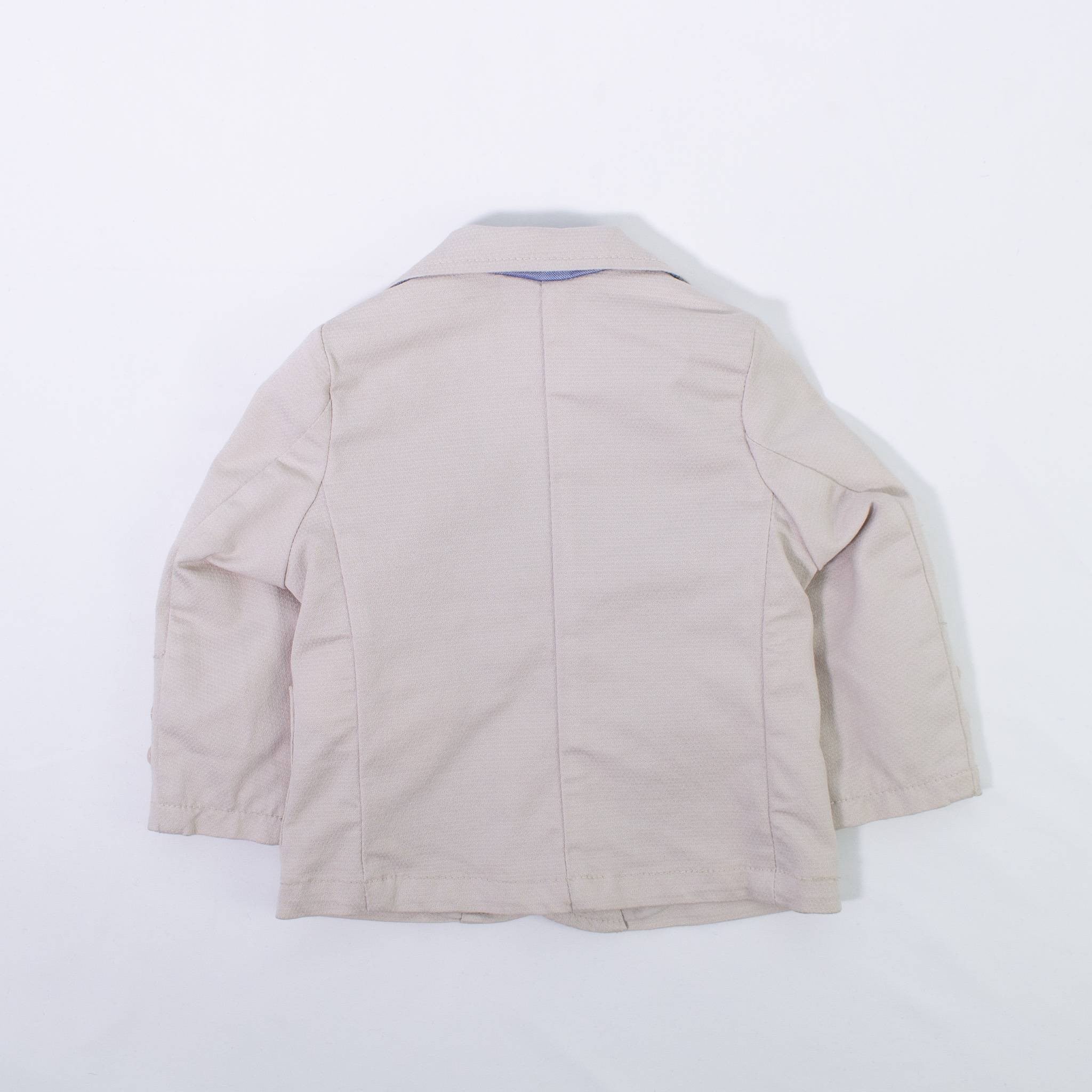 Giacca Elegante con Micro Fantasia Tono su Tono con Pochette Incorporata Neonato Beige Sarabanda M118 - SARABANDA - LuxuryKids